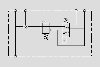 此原理圖為運(yùn)用電磁閥和壓力閥控制制動(dòng)器的壓力和啟停。