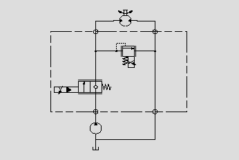 此原理圖為電比例溢流閥來調節(jié)系統(tǒng)壓力。