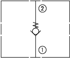 原理圖為海德福斯及太陽液壓的標(biāo)準(zhǔn)單向閥，型號(hào)為：CV04-20，CV04-B20， CV06-B20，CV08-20，HCV08-20，CXBA，CV10-20，CV50-20，CXDA，CV12-20， HCV12-20，CV16-20H，CV16-20，CXFA，HCV42-M20，CXHA，CV42-M20，CXJA，CXKA。