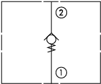 原理圖為海德福斯及太陽液壓的標(biāo)準(zhǔn)單向閥，型號(hào)為：CV06-B21，CV08-21，CXAD，CV10-23，CV10-24，CXCD，CV12-21，CXED，CXGD，CXID。