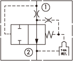 原理圖為太陽(yáng)液壓的帶外控口，帶T-8A控制口兩通調(diào)速閥，型號(hào)為：FXDA-8AN。